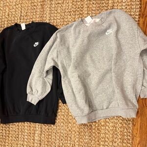 Nike Pullover Sweatshirt Duo - Black & Heather Gray Youth Large